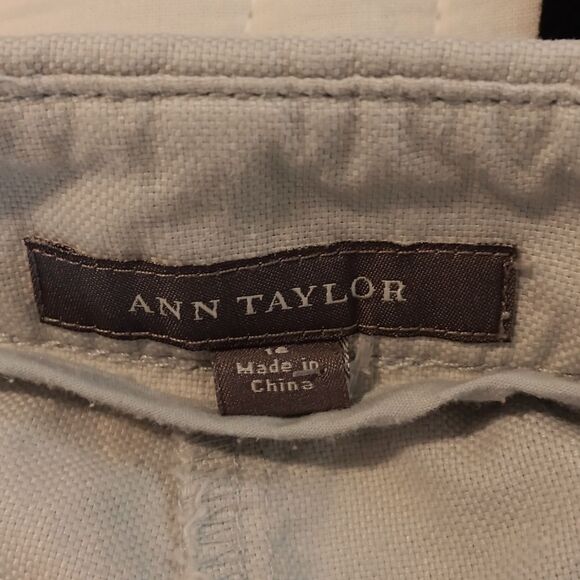 Ann Taylor Light CELERY Linen Blend Pants - Picture 5 of 6